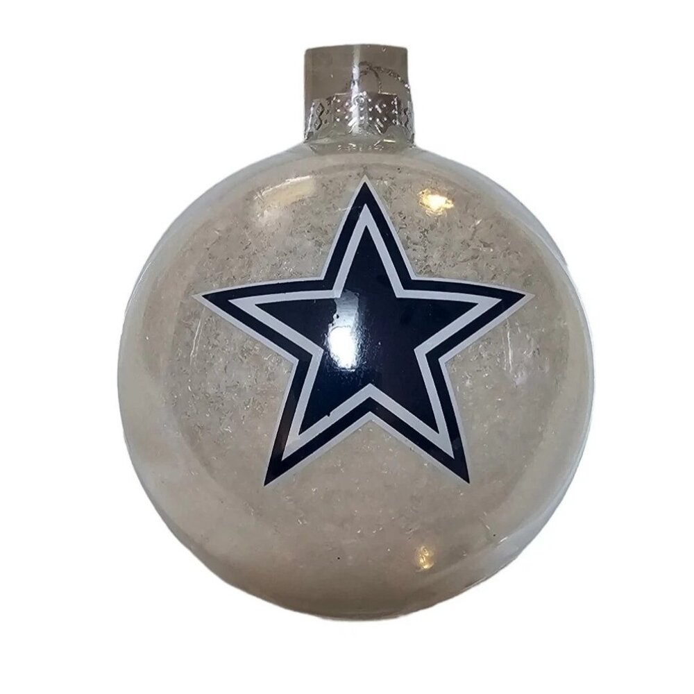 Dallas Cowboys Ornament Glass Snowball Christmas Tree New NFL
